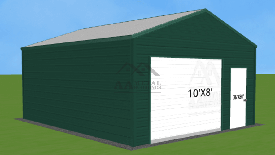 18x20 Vertical Roof Metal Garage