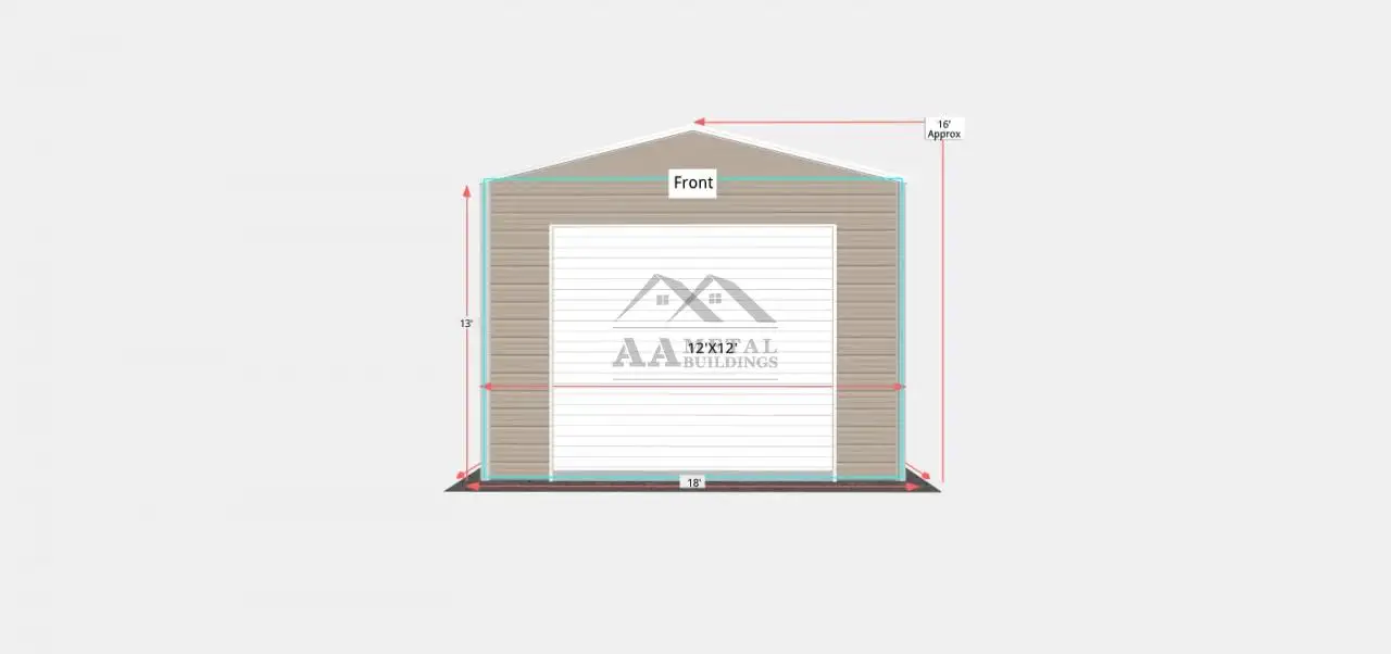 18x50 Vertical Roof Steel Garage