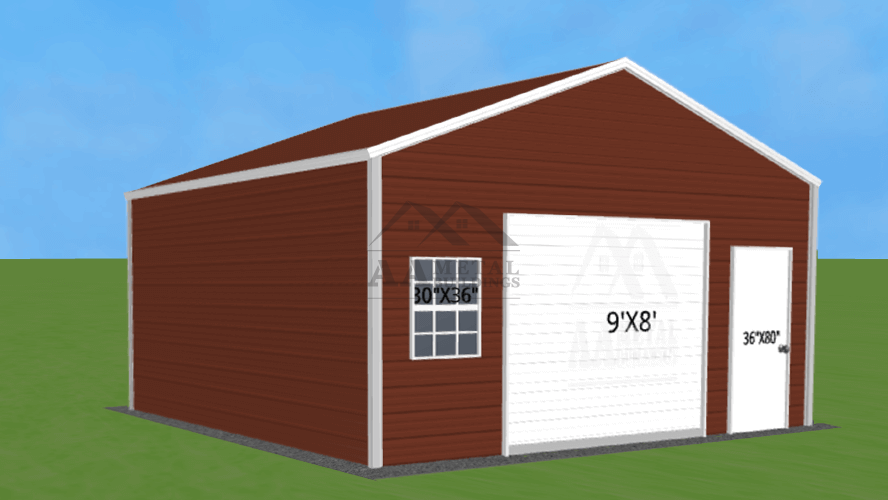 20x25 Vertical Roof Garage Building