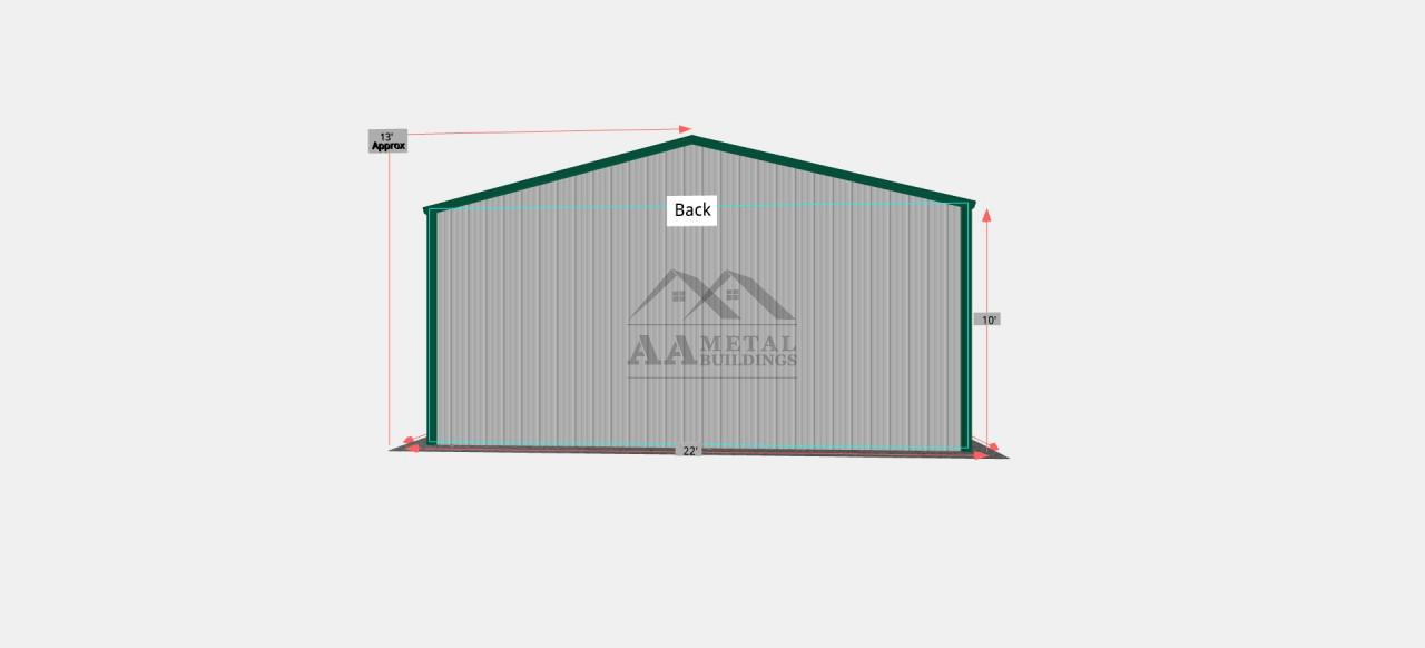 22x30 Side Entry Metal Building