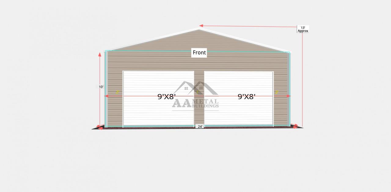 24x30 Vertical Roof Garage