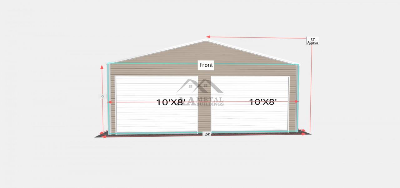 24x30 Vertical Roof Steel Garage
