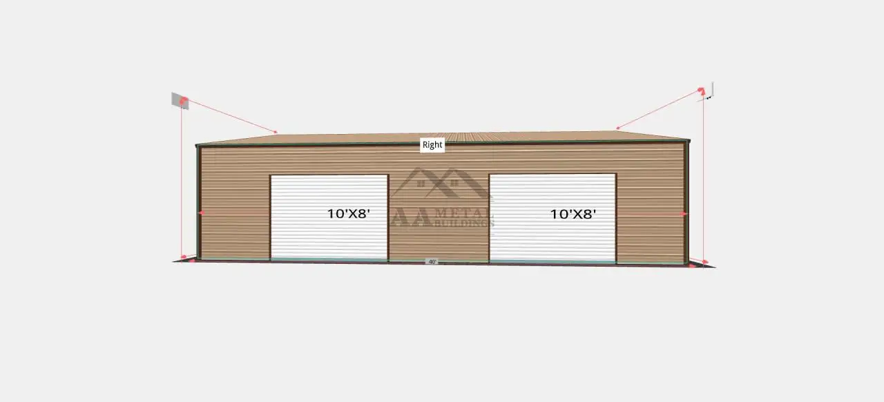 26x40 Vertical Roof Steel Garage