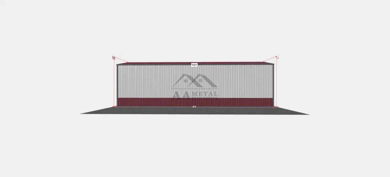 28x50 Steel Garage with Lean-to
