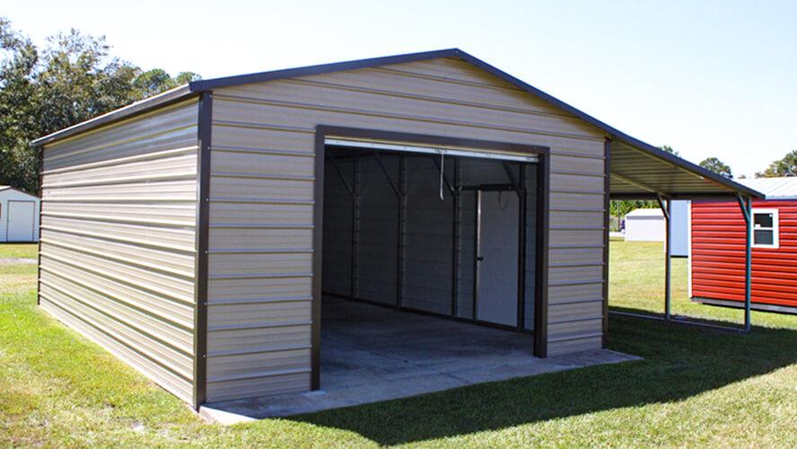 30x30 Boxed Eave Garage With Lean-to