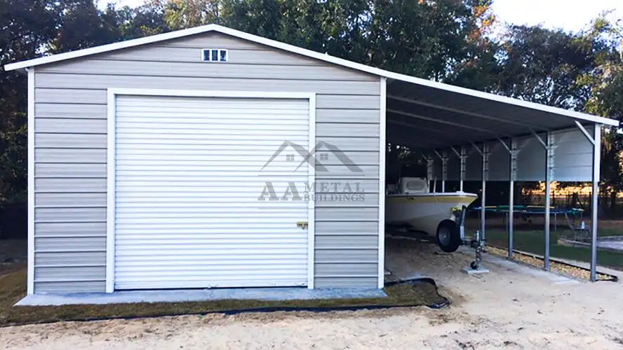 30x35 Steel Garage With Lean-to