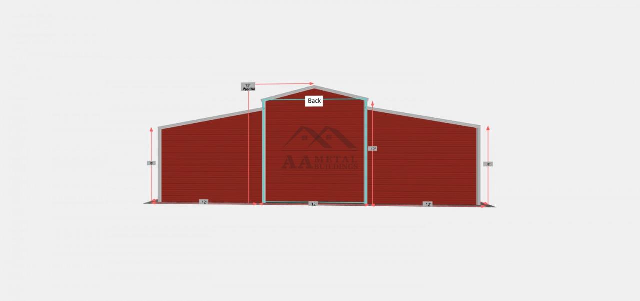 36x25 Vertical Roof Metal Barn