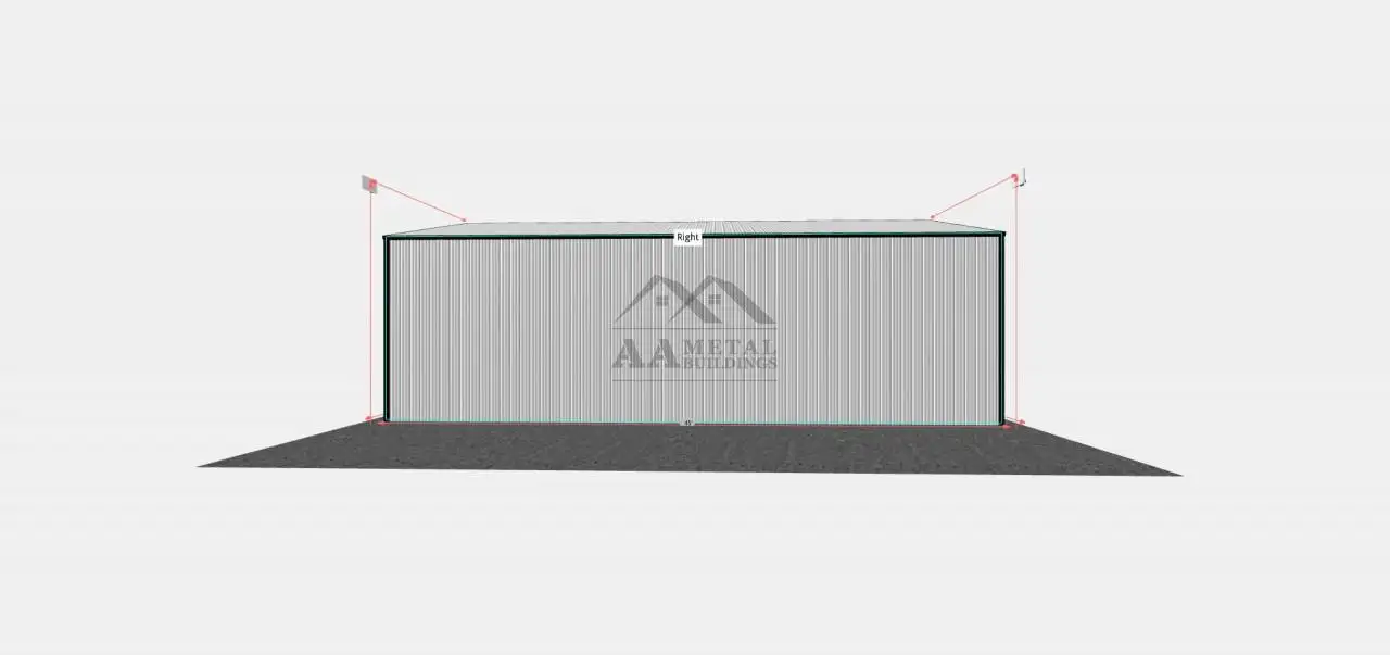 40x45 Metal Garage with Lean-to