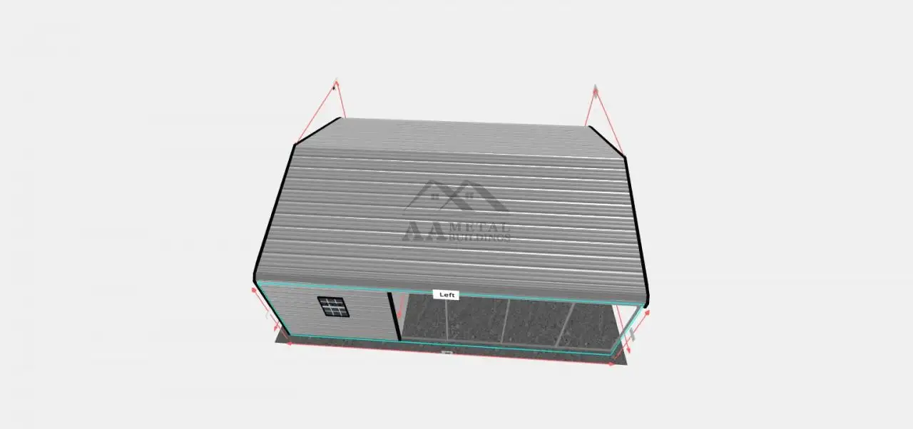 24x30 Regular Roof Style Utility Carport