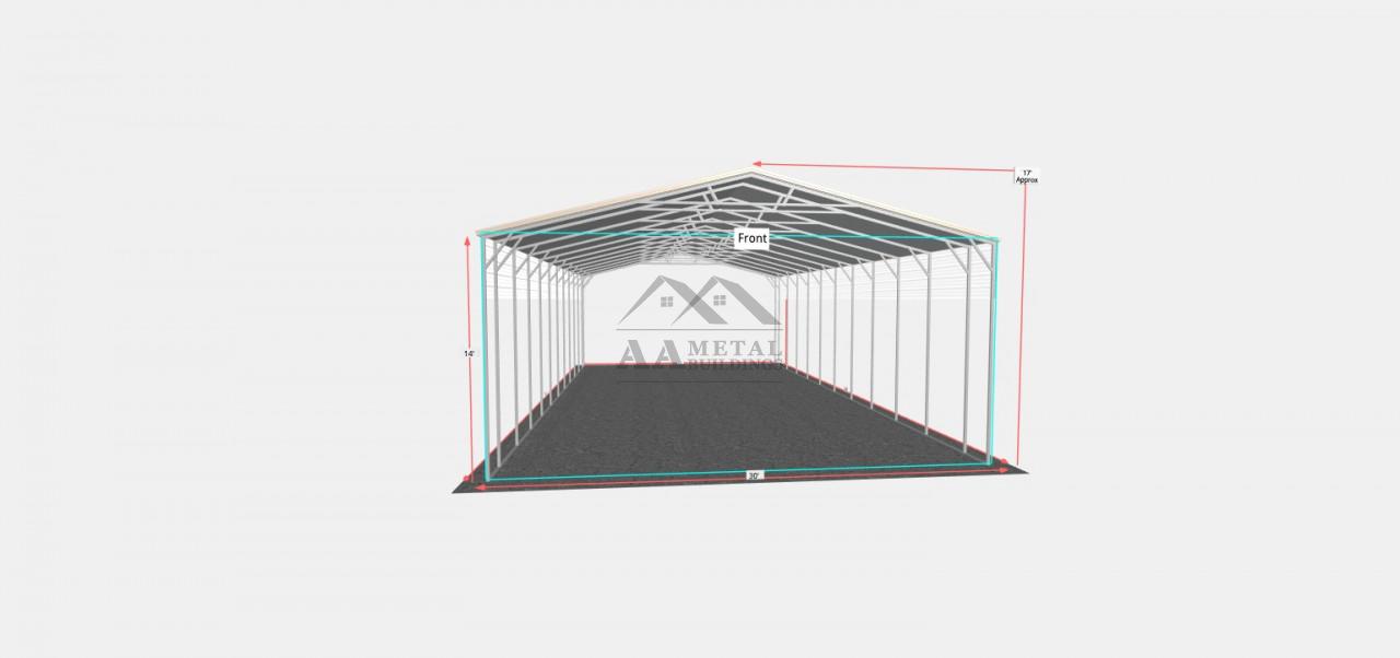 30x55 Vertical Roof Style Carport