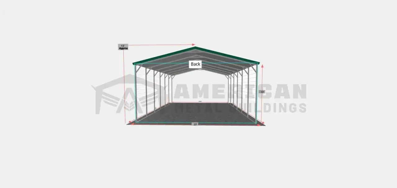 20x30 Vertical Roof RV Cover