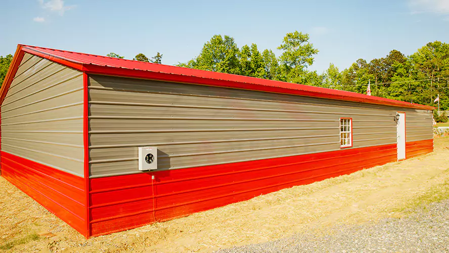 30x61x8 Vertical Red Roof Clay Garage