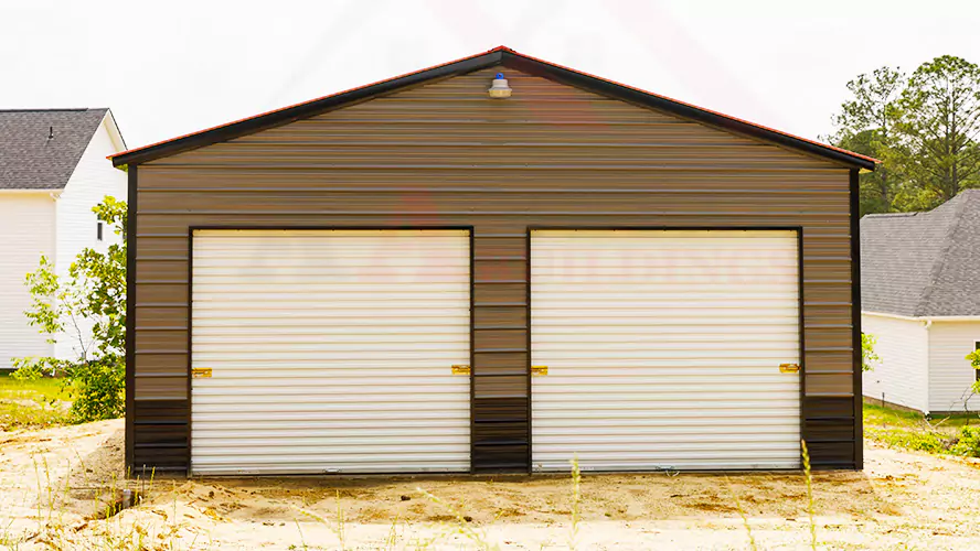 30x51x11 Cardinal Red Garage with Sandstone Trim